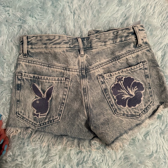 Pacsun Playboy Light Wash Jean Shorts - Picture 1 of 3